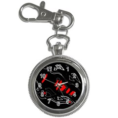 Black And Red Artistic Abstraction Key Chain Watches by Valentinaart