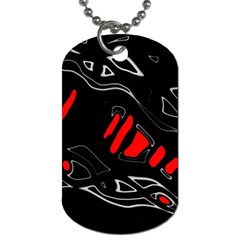 Black And Red Artistic Abstraction Dog Tag (two Sides) by Valentinaart