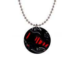 Black And Red Artistic Abstraction Button Necklaces by Valentinaart