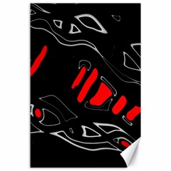 Black And Red Artistic Abstraction Canvas 24  X 36  by Valentinaart