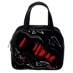 Black And Red Artistic Abstraction Classic Handbags (one Side) by Valentinaart