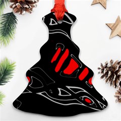 Black And Red Artistic Abstraction Ornament (christmas Tree) by Valentinaart