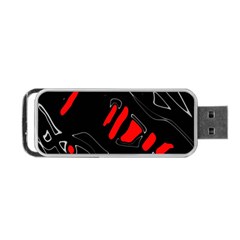 Black And Red Artistic Abstraction Portable Usb Flash (one Side) by Valentinaart