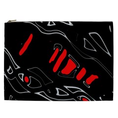 Black And Red Artistic Abstraction Cosmetic Bag (xxl)  by Valentinaart