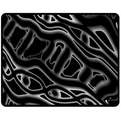 Black And White Decorative Design Fleece Blanket (medium)  by Valentinaart