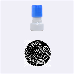 Black And White Decorative Design Rubber Round Stamps (small) by Valentinaart