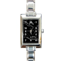 Black And White Rectangle Italian Charm Watch by Valentinaart