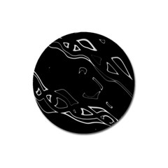 Black And White Magnet 3  (round) by Valentinaart