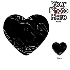 Black And White Multi-purpose Cards (heart)  by Valentinaart