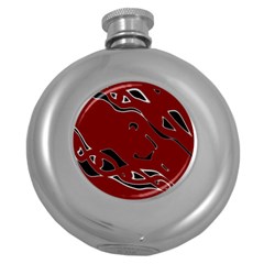 Decorative Abstract Art Round Hip Flask (5 Oz) by Valentinaart