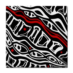 Red, Black And White Abstract Art Tile Coasters by Valentinaart