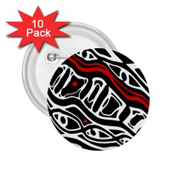 Red, Black And White Abstract Art 2 25  Buttons (10 Pack)  by Valentinaart