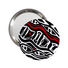 Red, Black And White Abstract Art 2 25  Handbag Mirrors by Valentinaart