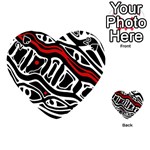 Red, black and white abstract art Playing Cards 54 (Heart)  Front - Spade2