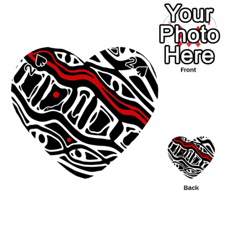 Red, black and white abstract art Playing Cards 54 (Heart) 