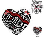 Red, black and white abstract art Playing Cards 54 (Heart)  Front - Diamond10