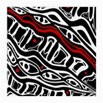 Red, black and white abstract art Medium Glasses Cloth Front