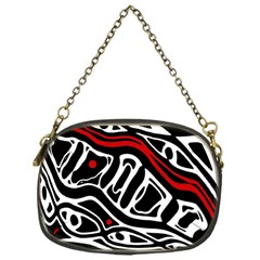 Red, Black And White Abstract Art Chain Purses (one Side)  by Valentinaart