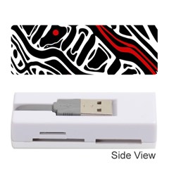 Red, Black And White Abstract Art Memory Card Reader (stick) 