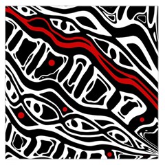 Red, Black And White Abstract Art Large Satin Scarf (square) by Valentinaart