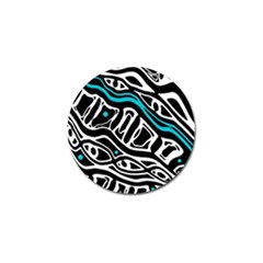 Blue, Black And White Abstract Art Golf Ball Marker (4 Pack) by Valentinaart