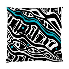 Blue, Black And White Abstract Art Standard Cushion Case (one Side) by Valentinaart