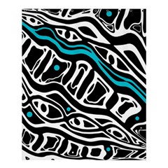 Blue, Black And White Abstract Art Shower Curtain 60  X 72  (medium)  by Valentinaart