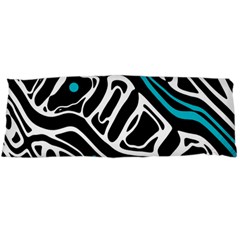 Blue, Black And White Abstract Art Body Pillow Case (dakimakura) by Valentinaart