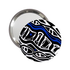 Deep Blue, Black And White Abstract Art 2 25  Handbag Mirrors by Valentinaart