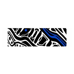 Deep Blue, Black And White Abstract Art Satin Scarf (oblong) by Valentinaart