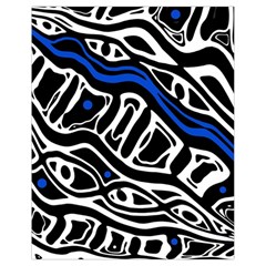 Deep Blue, Black And White Abstract Art Drawstring Bag (small) by Valentinaart