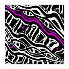 Purple, Black And White Abstract Art Medium Glasses Cloth by Valentinaart