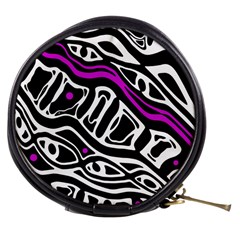 Purple, Black And White Abstract Art Mini Makeup Bags by Valentinaart