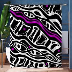 Purple, Black And White Abstract Art Shower Curtain 60  X 72  (medium)  by Valentinaart