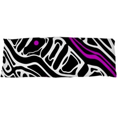 Purple, Black And White Abstract Art Body Pillow Case Dakimakura (two Sides) by Valentinaart