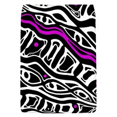 Purple, Black And White Abstract Art Flap Covers (s)  by Valentinaart