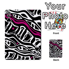 Magenta, Black And White Abstract Art Playing Cards 54 Designs 