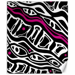 Magenta, Black And White Abstract Art Canvas 8  X 10  by Valentinaart