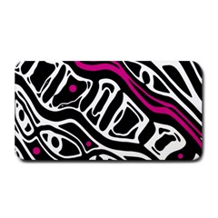 Magenta, Black And White Abstract Art Medium Bar Mats by Valentinaart