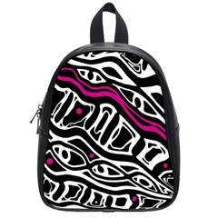 Magenta, Black And White Abstract Art School Bags (small)  by Valentinaart