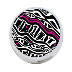 Magenta, Black And White Abstract Art 4-port Usb Hub (one Side) by Valentinaart