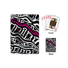 Magenta, Black And White Abstract Art Playing Cards (mini)  by Valentinaart