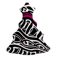 Magenta, Black And White Abstract Art Ornament (christmas Tree) by Valentinaart