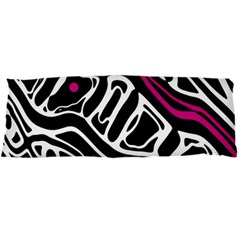 Magenta, Black And White Abstract Art Body Pillow Case Dakimakura (two Sides) by Valentinaart