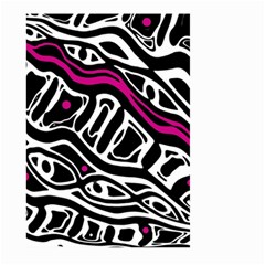 Magenta, Black And White Abstract Art Large Garden Flag (two Sides) by Valentinaart