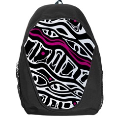 Magenta, Black And White Abstract Art Backpack Bag by Valentinaart