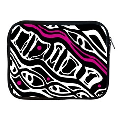 Magenta, Black And White Abstract Art Apple Ipad 2/3/4 Zipper Cases by Valentinaart