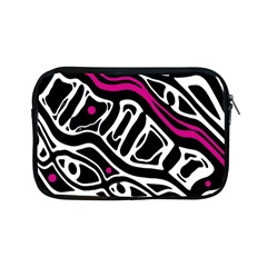 Magenta, Black And White Abstract Art Apple Ipad Mini Zipper Cases by Valentinaart