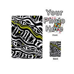 Yellow, Black And White Abstract Art Playing Cards 54 (mini)  by Valentinaart