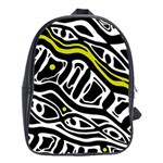 Yellow, black and white abstract art School Bags (XL)  Front